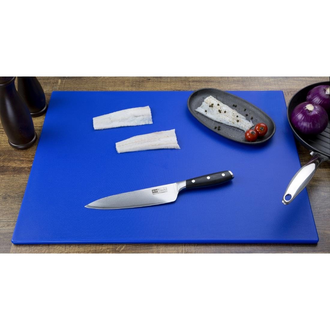 Hygiplas Low Density Chopping Board Blue - 600x450x10mm - HC871