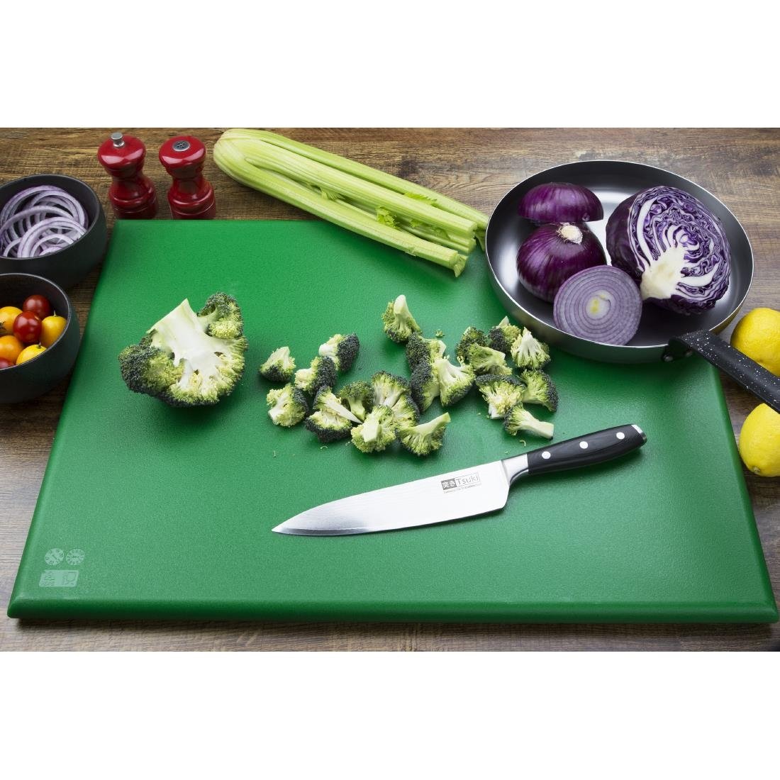 Hygiplas Extra Thick Low Density Chopping Board Green - 600x450x20mm - HC876