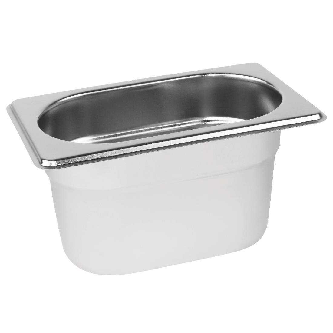 Vogue Stainless Steel 1/9 Gastronorm Tray 100mm - DN728