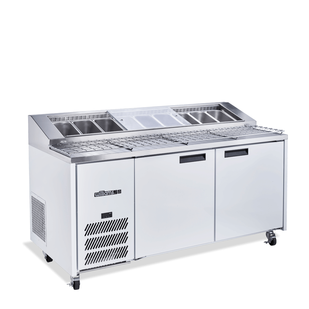 Williams Jade Pizza - Two Door White Colorbond Pizza Prep Counter Refrigerator With Blown Air Well HJ2PCBA