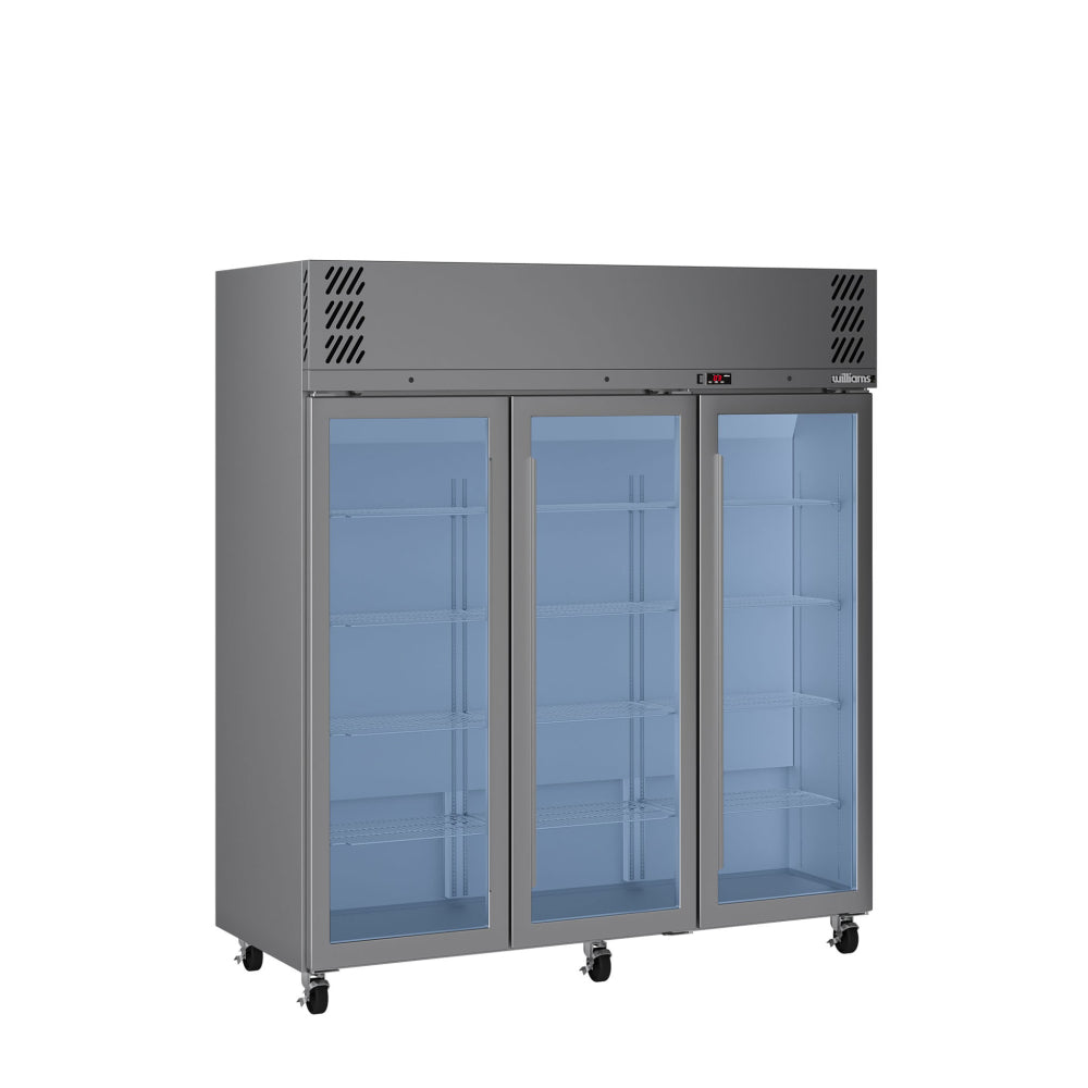 Williams Pearl - Three Door Stainless Steel Upright Display Refrigerator HP3GSHC