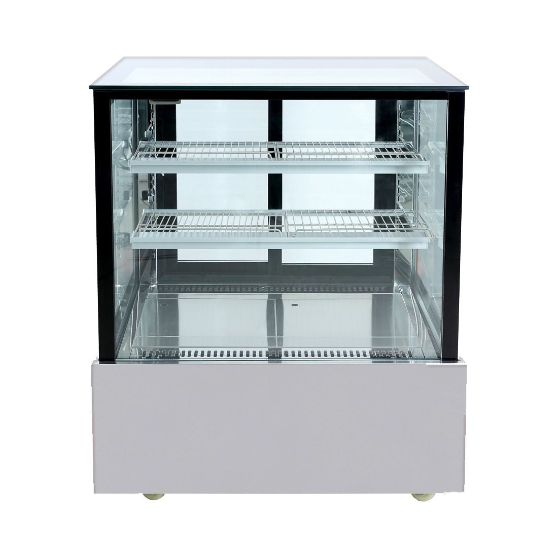 Bonvue Black Trim Square Glass Cake Display 2 Shelves 900x700x1100 SSU90-2XB