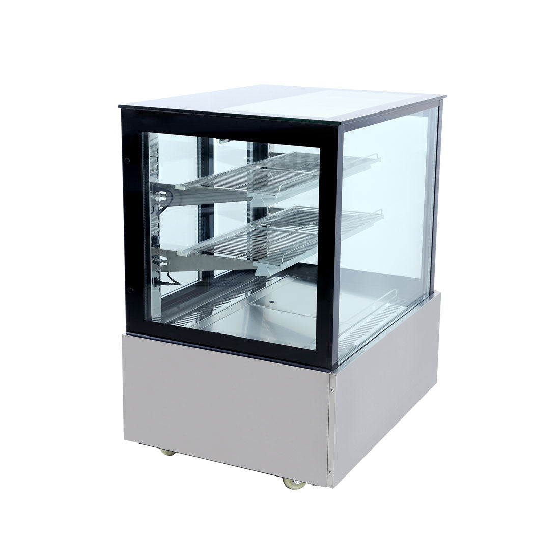 Bonvue Black Trim Square Glass Cake Display 2 Shelves 900x700x1100 SSU90-2XB