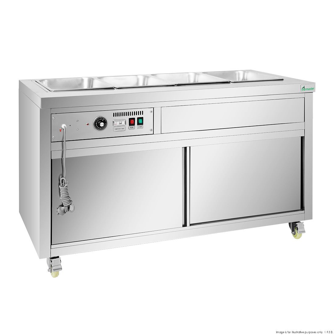 Thermaster Premium Wet And Dry Bain Marie Food Display 4X1/1 GN Pans PG150FG-XB