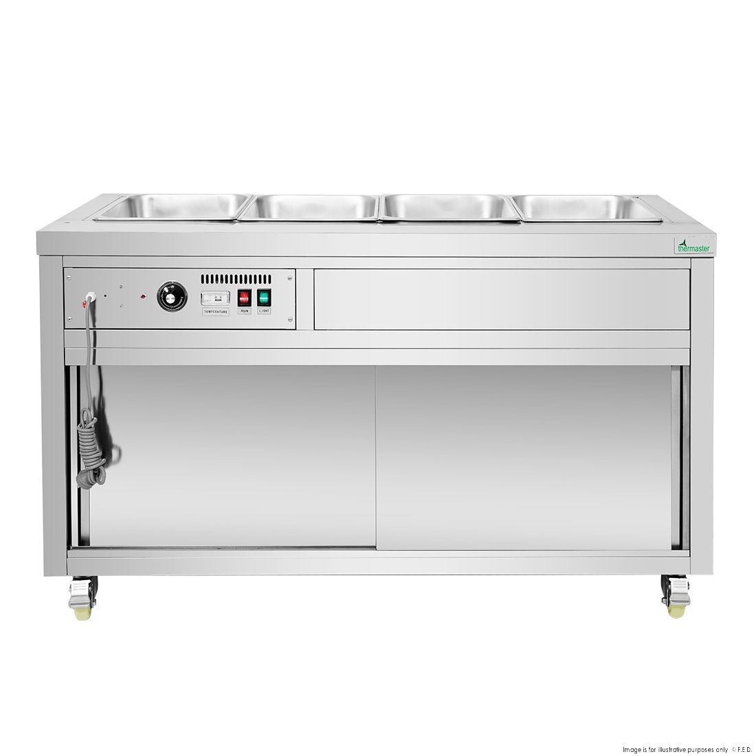 Thermaster Premium Wet And Dry Bain Marie Food Display 4X1/1 GN Pans PG150FG-XB