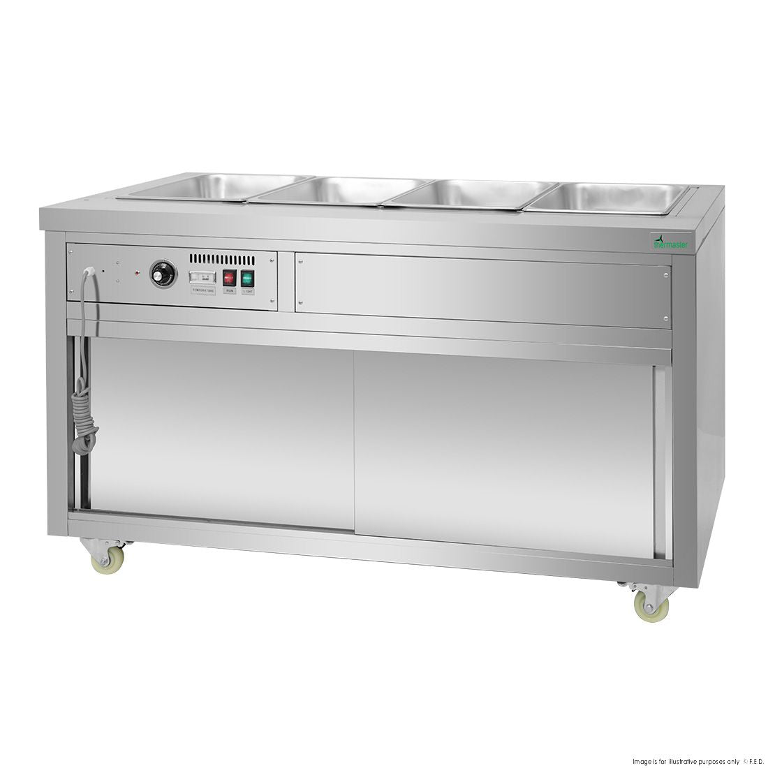 Thermaster Premium Wet And Dry Bain Marie Food Display 4X1/1 GN Pans PG150FG-XB