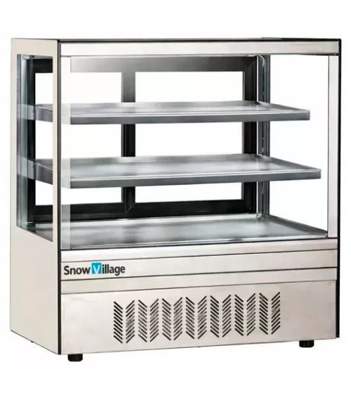 Snow Village Square Glass Chilled Counter-Top Food Display DG-TZ1200