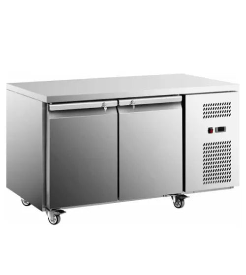 Snow Village Stainless Steel Double Door Workbench Freezer GNF1360T2