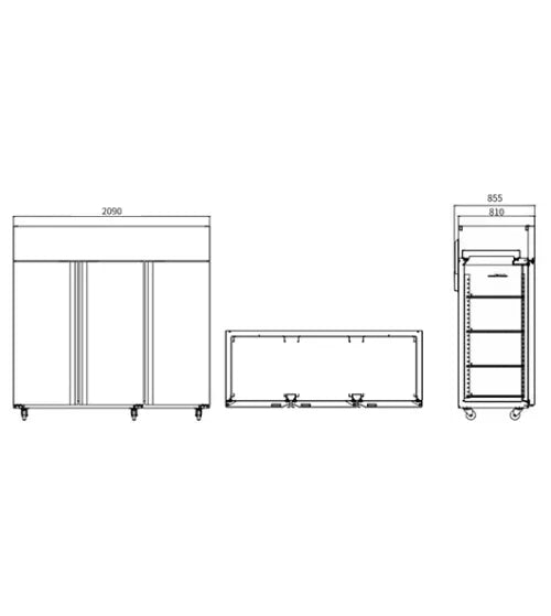Snow Village Stainless Steel Triple Door Freezer GNF2090L3