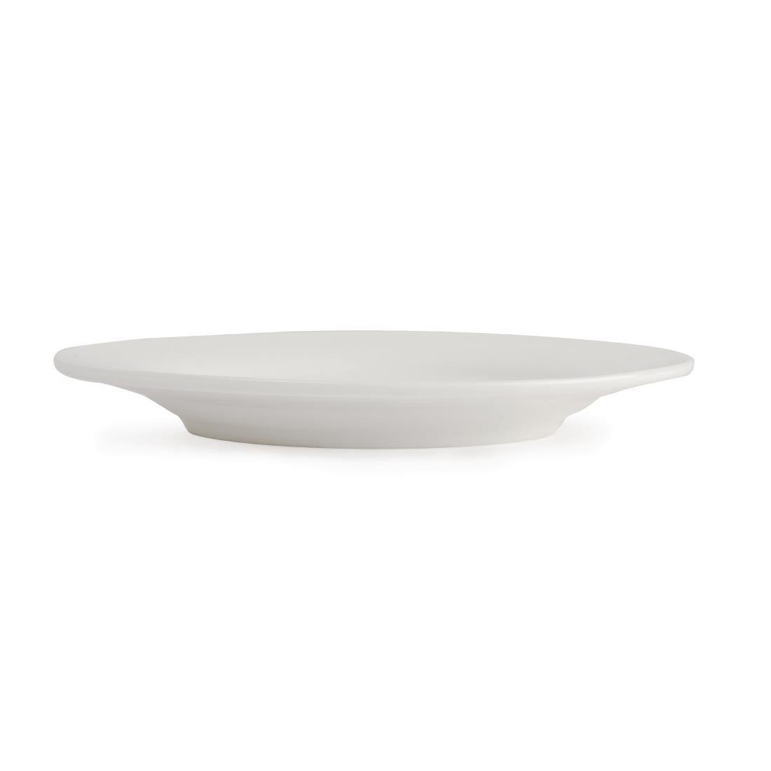 Olympia Lumina Wide Rim Round Plates White 150mm (6 Pack) - CD621