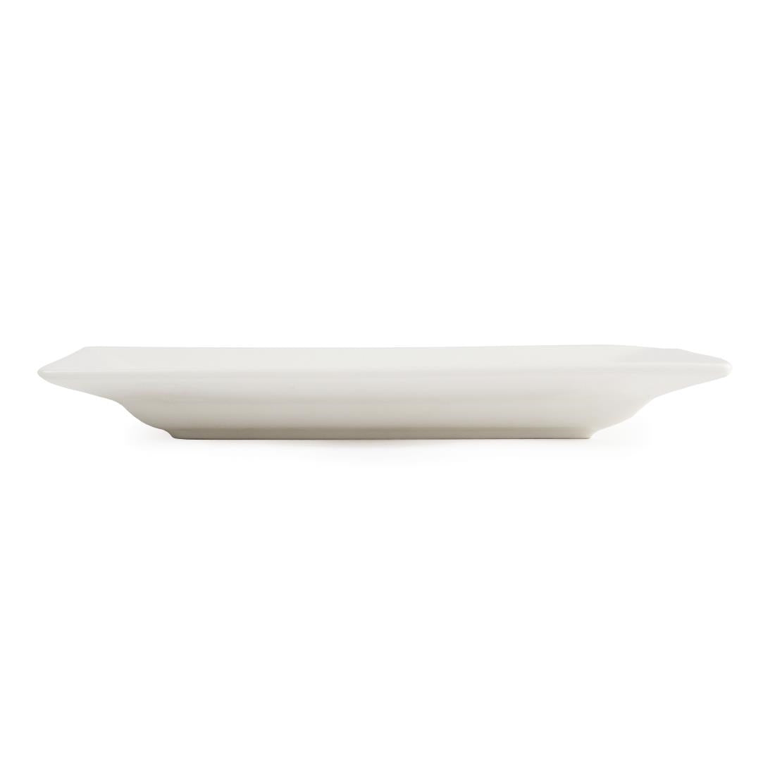 Olympia Lumina Wide Rim Rectangular Plates White 200x 130mm (6 Pack) - CD629