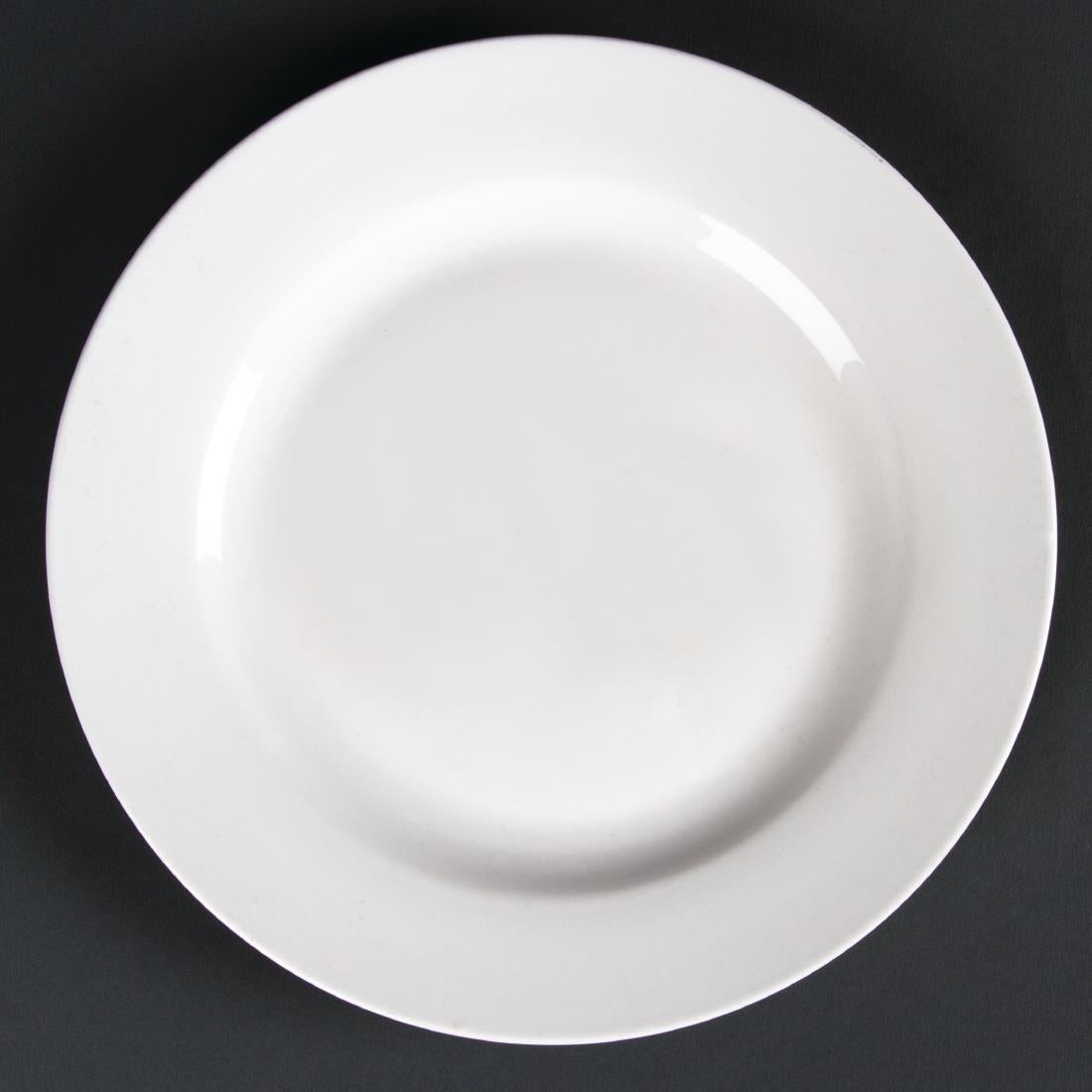 Olympia Lumina Wide Rim Round Plates White 200mm (6 Pack) - CD623