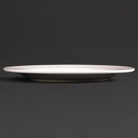 Olympia Lumina Wide Rim Round Plates White 200mm (6 Pack) - CD623