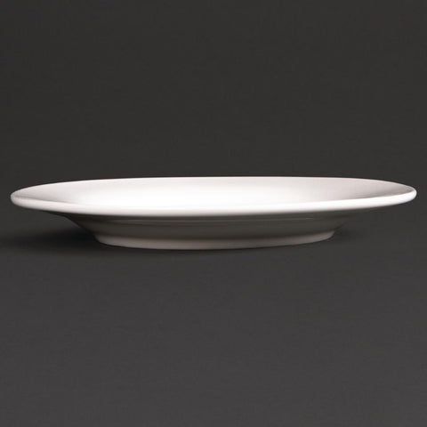Olympia Lumina Wide Rim Round Plates White 150mm (6 Pack) - CD621