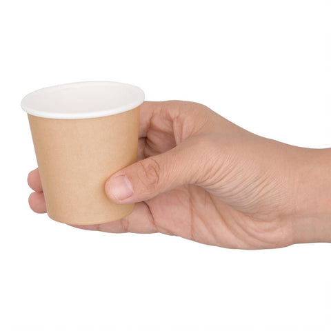 Fiesta Recyclable Espresso Takeaway Cups Kraft 114ml (Pack of 50) - GP446