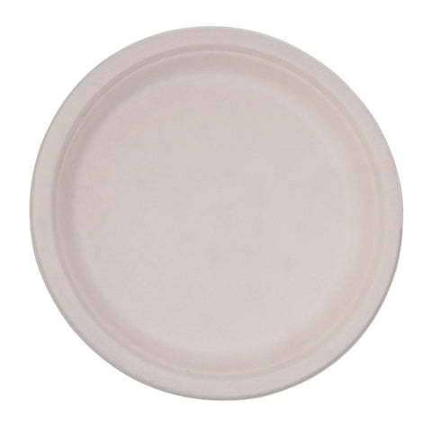 Fiesta Compostable Bagasse Round Plates Natural Colour 179mm (Pack of 50) - FC546