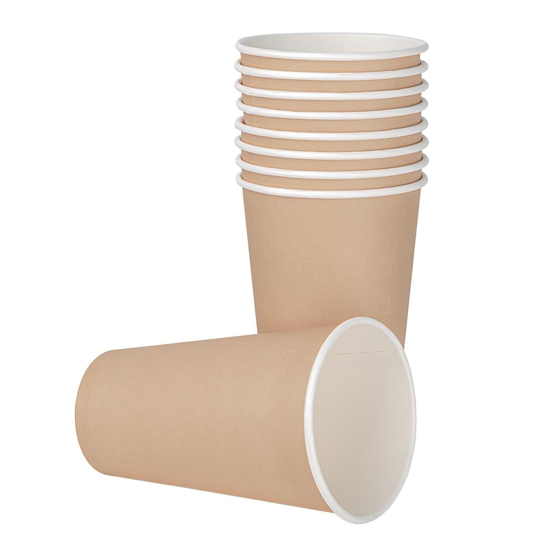 Fiesta Recyclable Takeaway Coffee Cups Single Wall Brown 450ml (Pack of 50) - GF035