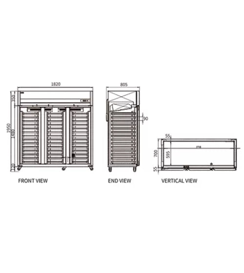 Snow Village Stainless Steel Triple Door Tray Freezer CFD-60D3F-K