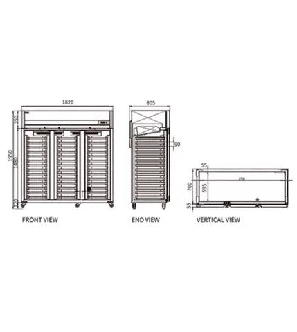 Snow Village Stainless Steel Triple Door Tray Freezer CFD-60D3F-K