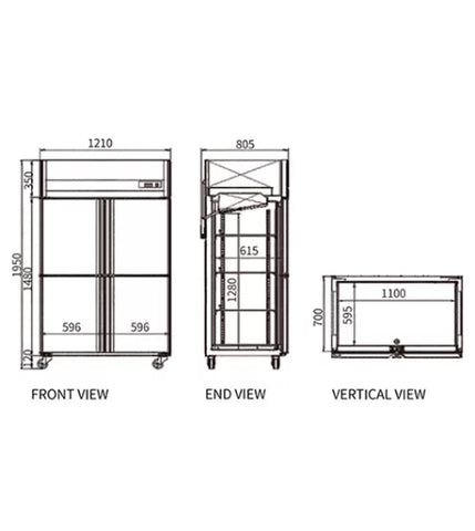 Snow Village Stainless Steel Four Door Freezer CFD-40D4F