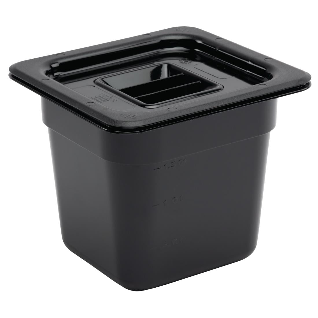Vogue Black Polycarbonate 1/6 Gastronorm Tray 150mm - U471