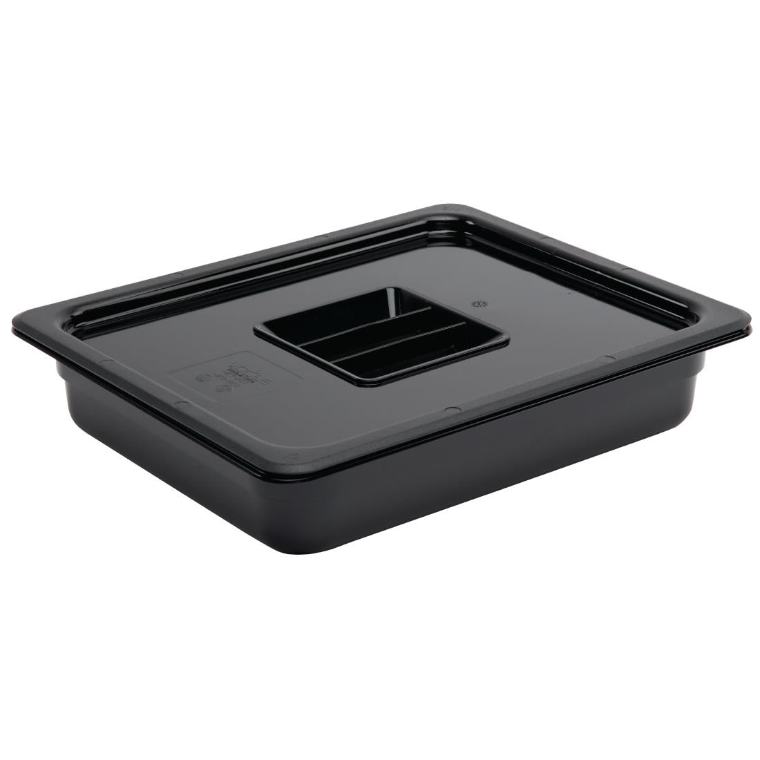 Vogue Black Polycarbonate 1/2 Gastronorm Tray 65mm - U458