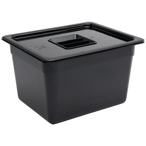Vogue Black Polycarbonate 1/2 Gastronorm Tray 200mm - U461