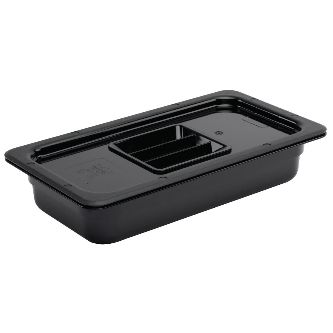 Vogue Black Polycarbonate 1/3 Gastronorm Tray 65mm - U462