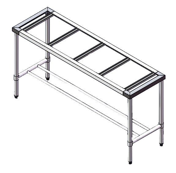 Modular Systems S/s Legs With Double Centre Brace - 500mm Deep 1800-5-WB-S