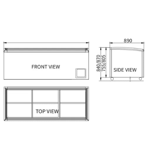 Snow Village Modular Supermarket Island Freezer CQZ-18D