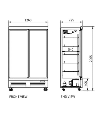 Snow Village Double Glass Door Display Freezer LD-1260FX