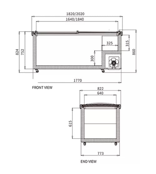 Snow Village Supermarket Island Freezer SD/SC-2000RS (Wide Editon）