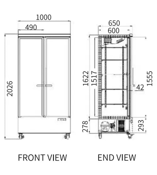 Snow Village Double Glass Door Display Fridge LC-1000FX
