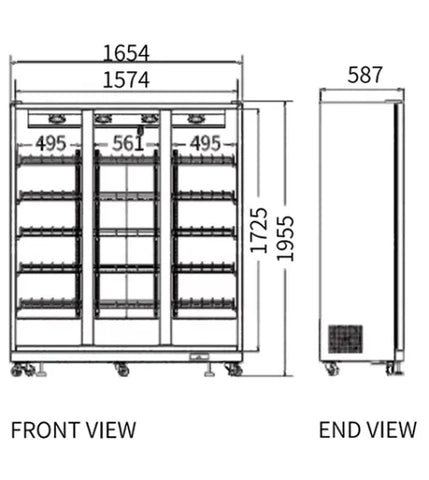 Snow Village Triple Glass Door Wine Fridge LC-1654