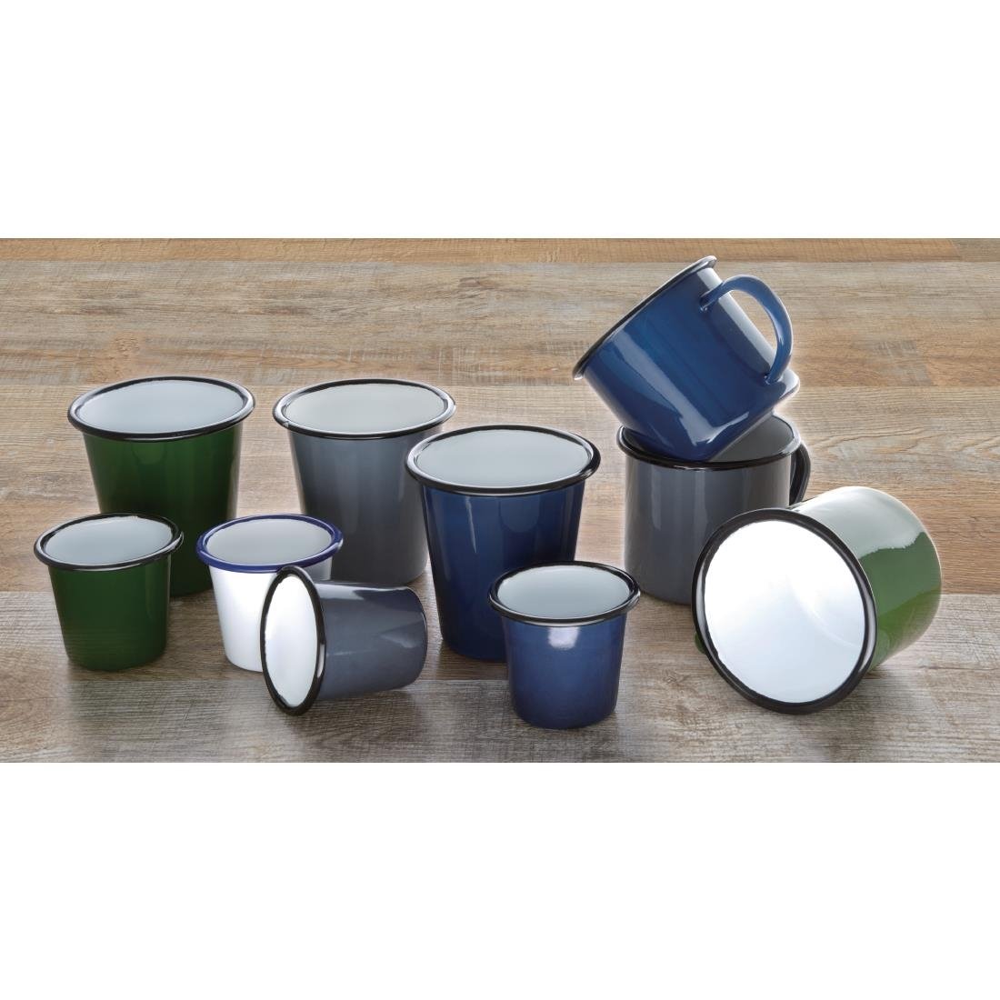 Olympia Enamel Mugs Grey 350ml (Pack of 6) - DC397
