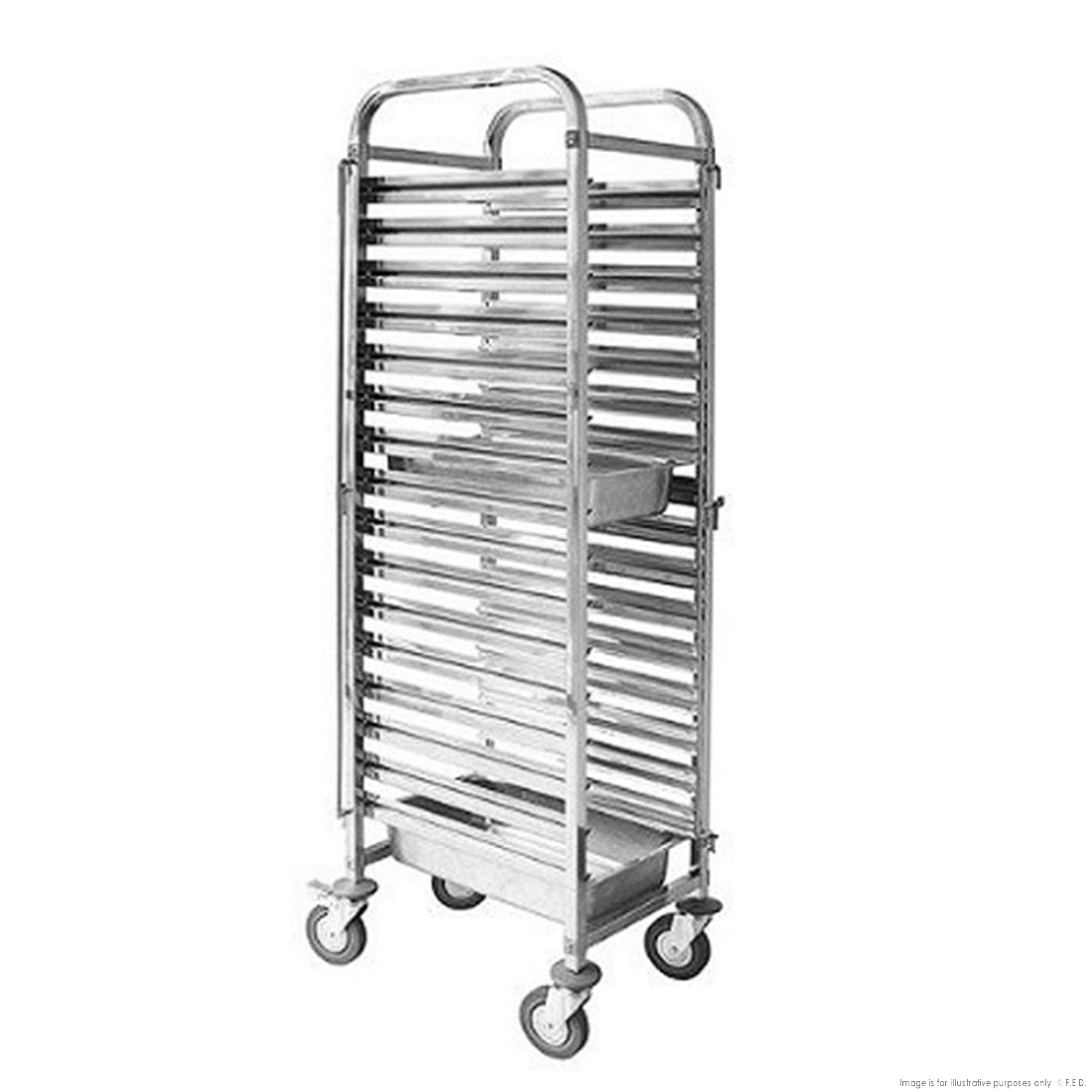 CLEARANCE - Modular System Baking tray trolley with 16 trays - 404091-NSW2109