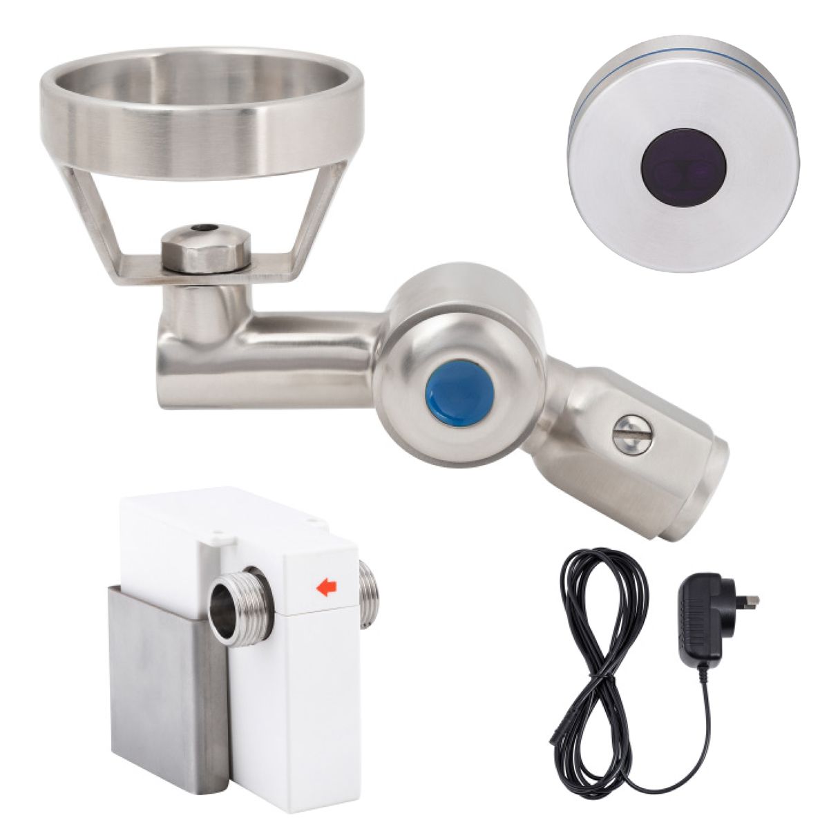 3Monkeez 45 Degree Hob-Mount Sensor Bubbler with Metal Mouthguard Battery Operated - T-3MSS-BUB45SB