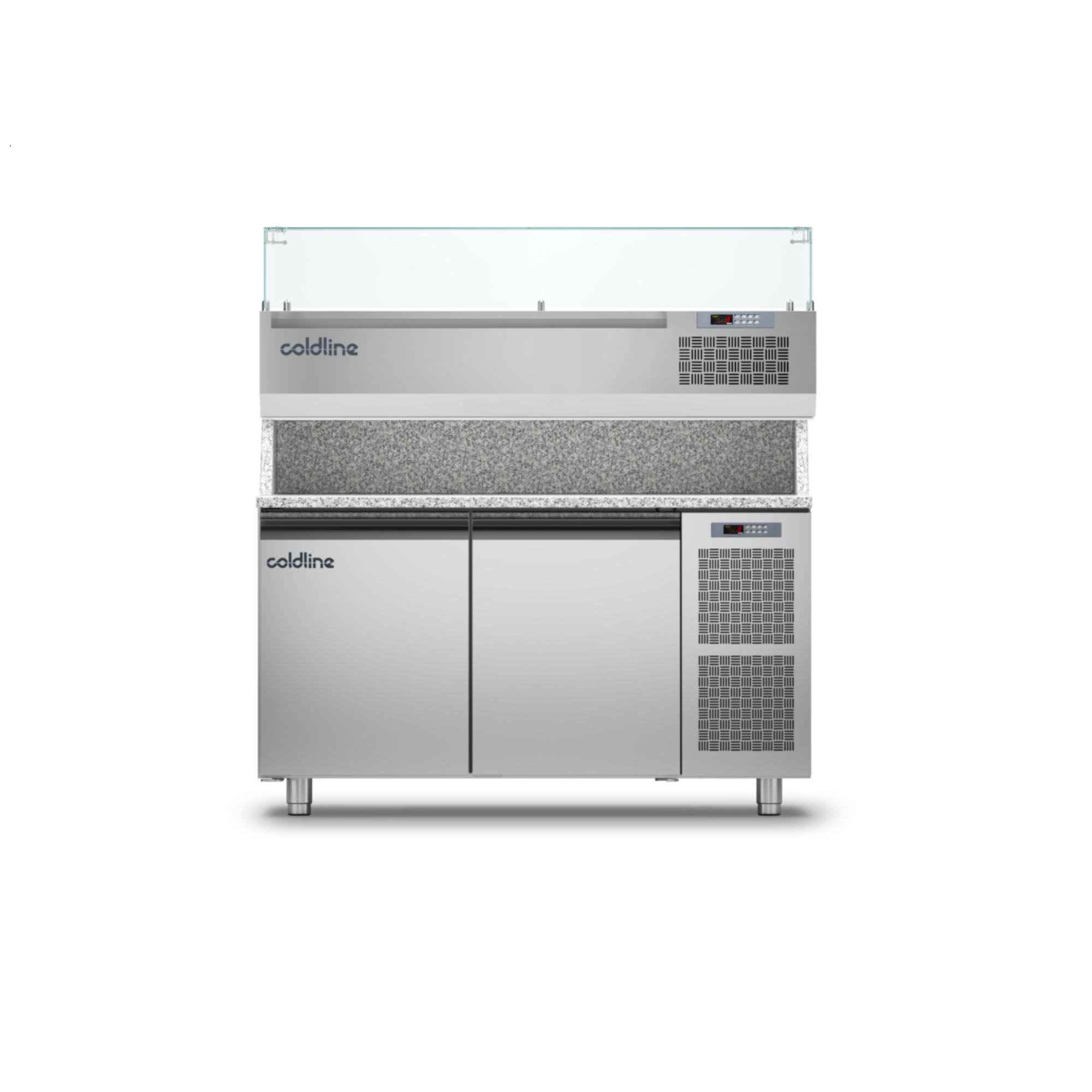 Coldline 2 Door Pizza Preparation Counter with Granite Worktop - TZ13/1M