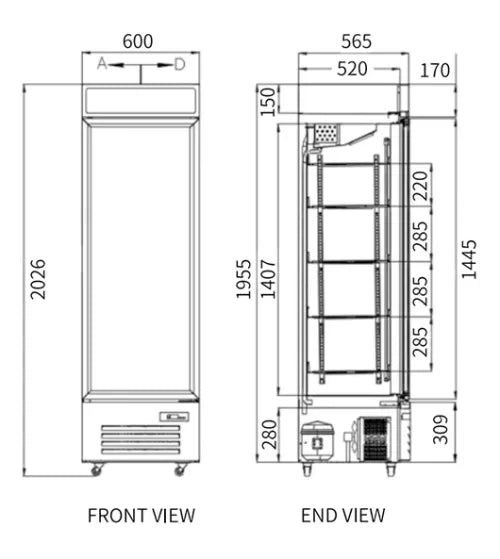 Snow Village Single Glass Door Display Fridge LC-338W