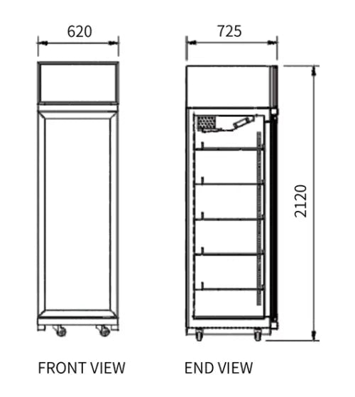 Snow Village Single Glass Door Display Fridge LC-620FX