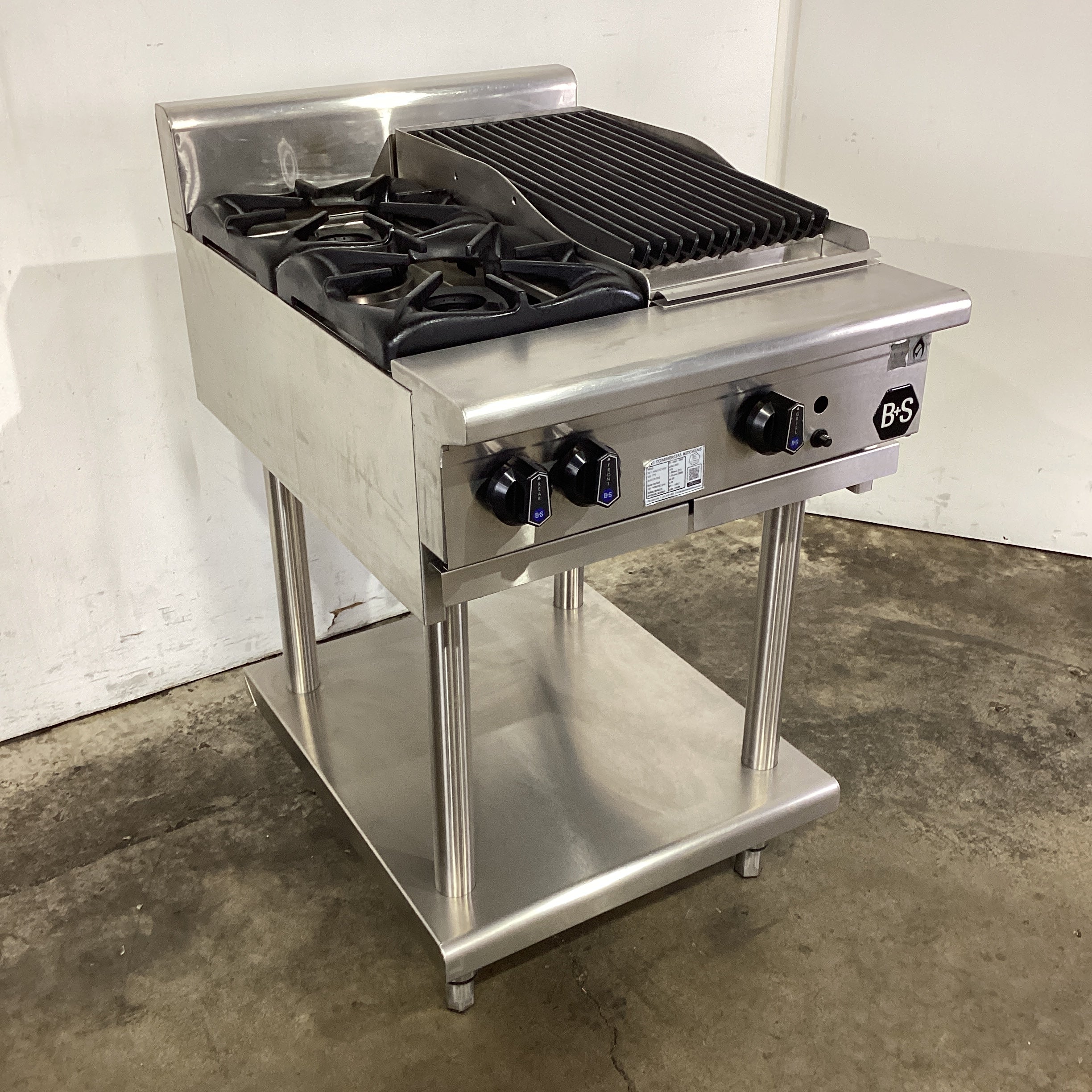 B&S BT-SB2-CBR3 Cooktop/Char Grill Combo - 802308
