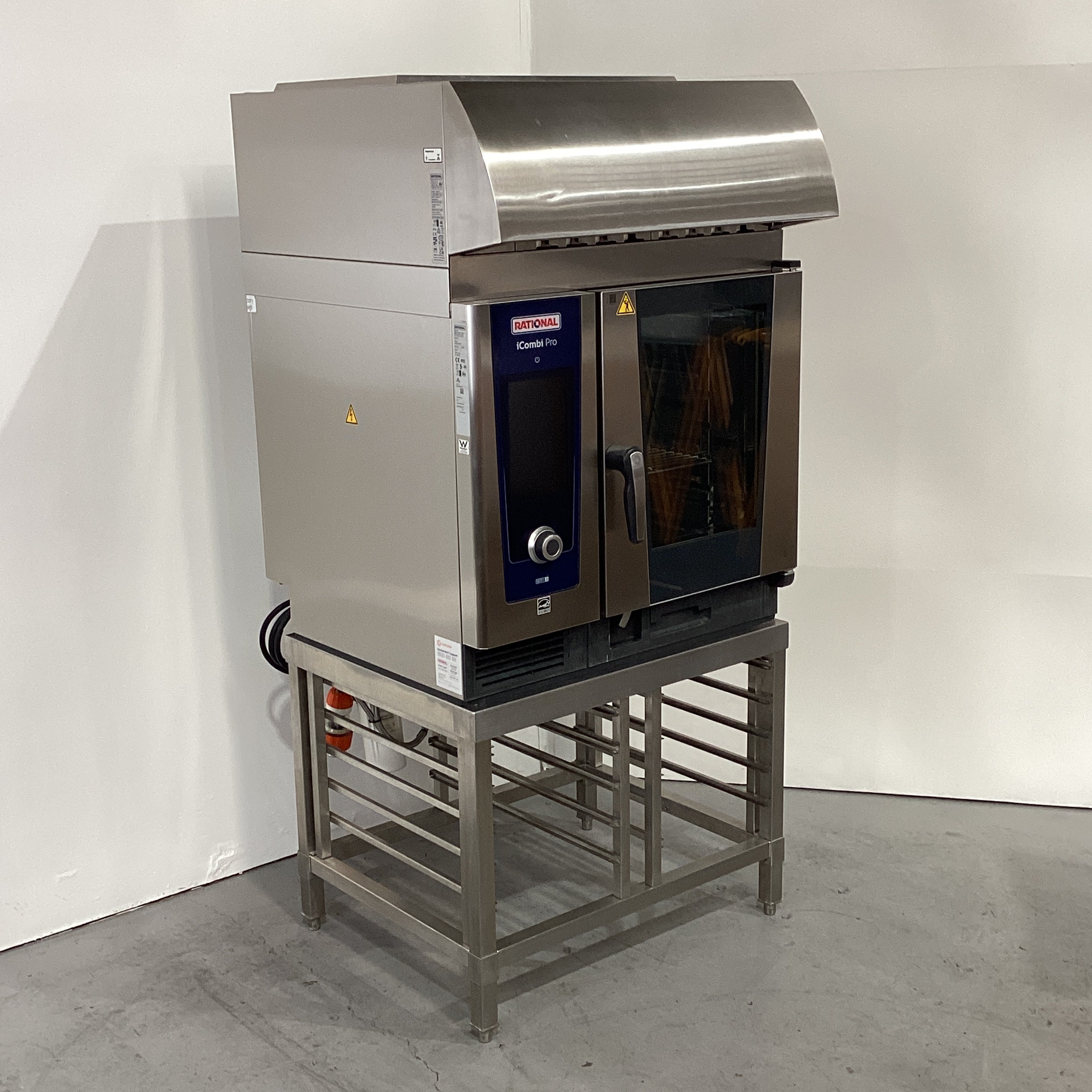 Rational LM100BE Combi Oven with Stand + Exhaust Hood Canopy - 873709