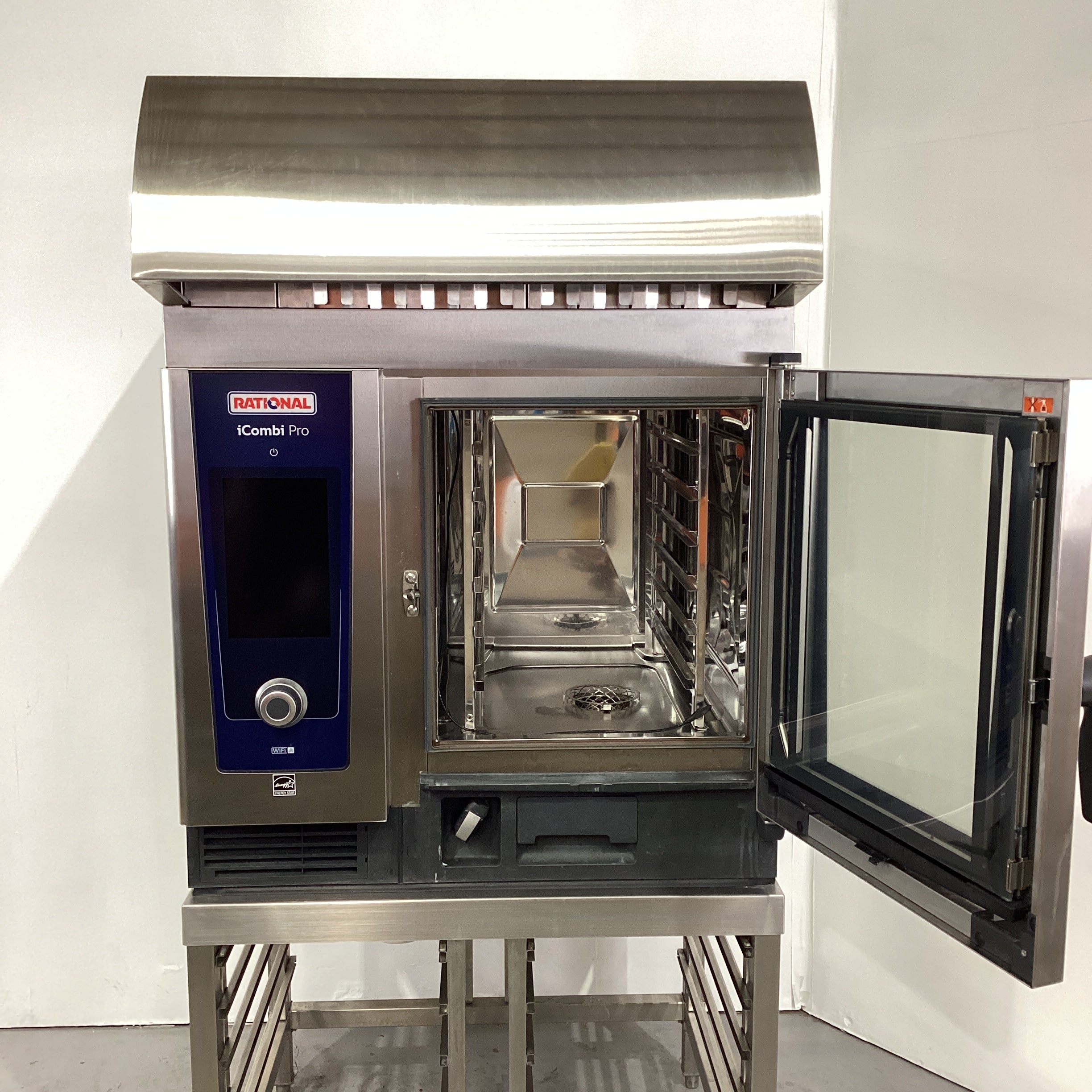 Rational LM100BE Combi Oven with Stand + Exhaust Hood Canopy - 873709