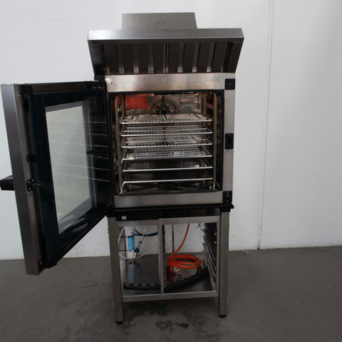 Unox XEVC-0711-E1RM 7 Tray Combi Oven + Hood with Steam Condenser + Stand - 881109