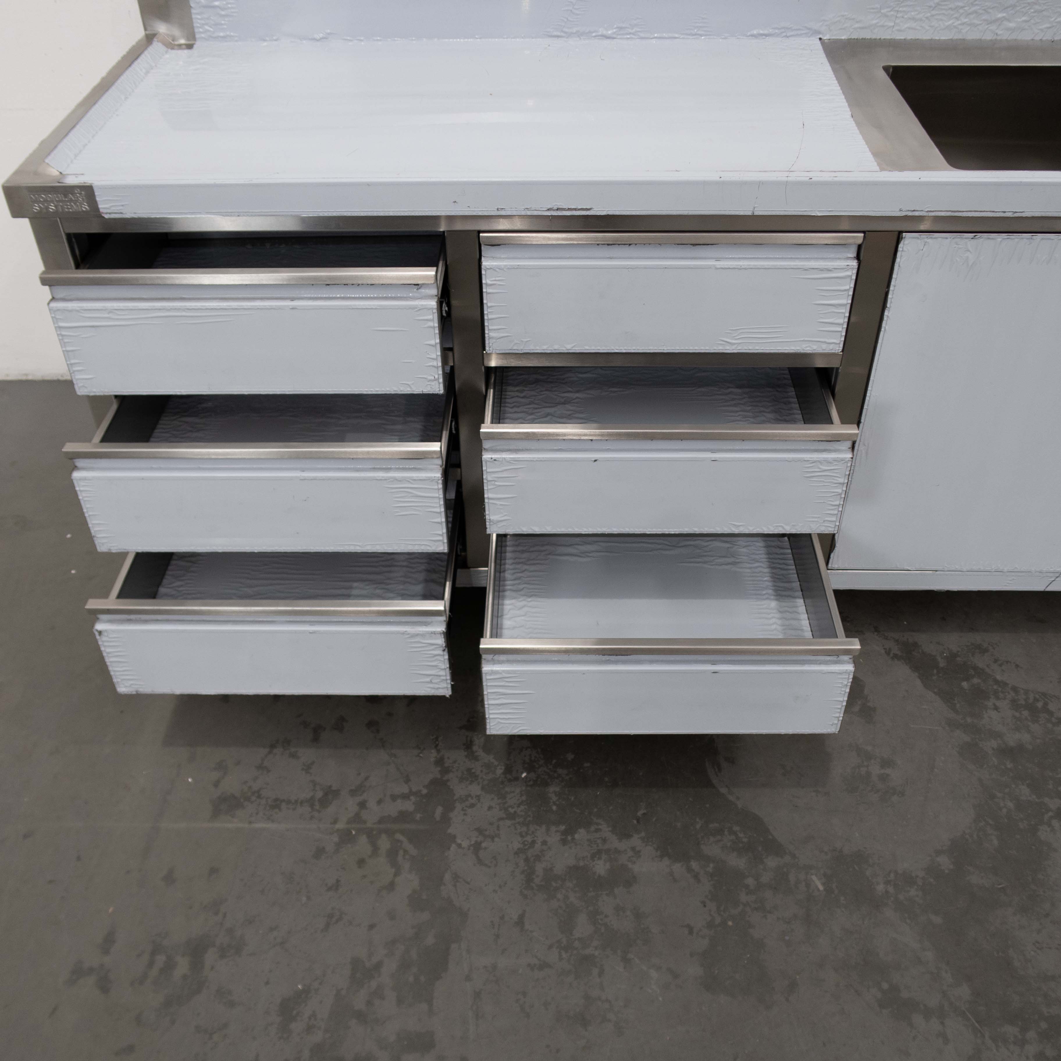 Modular Systems DSC-2400R-H Stainless Steel Cabnet and Double Sink - 930001