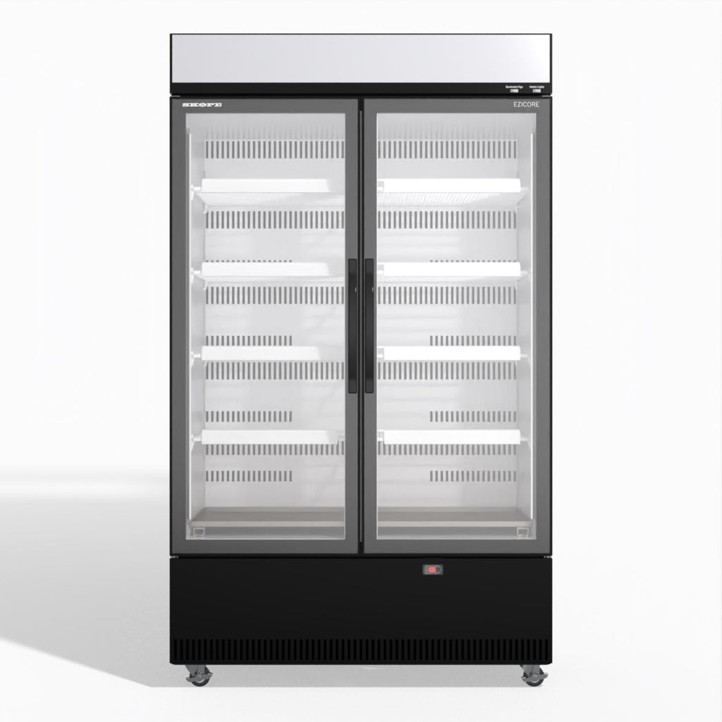 Skope EziCore BCE1200N 2 Glass Door Display or Storage Fridge 1030L - BCE1200N