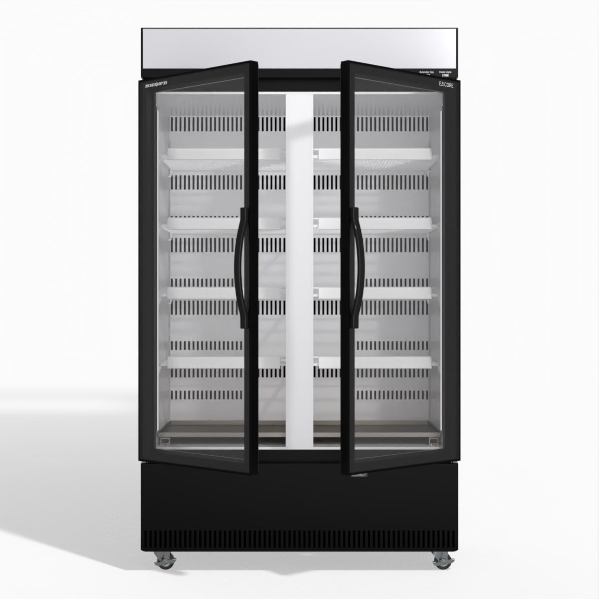 Skope EziCore BCE1200N 2 Glass Door Display or Storage Fridge 1030L - BCE1200N