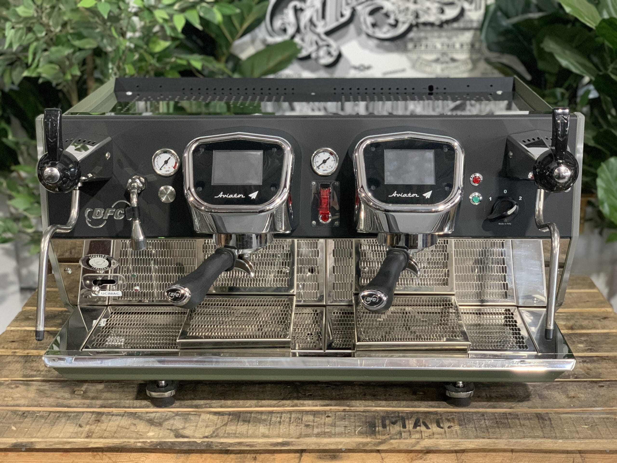 BFC Aviator Dark Green - 2 Group Commercial Espresso Machine - Black