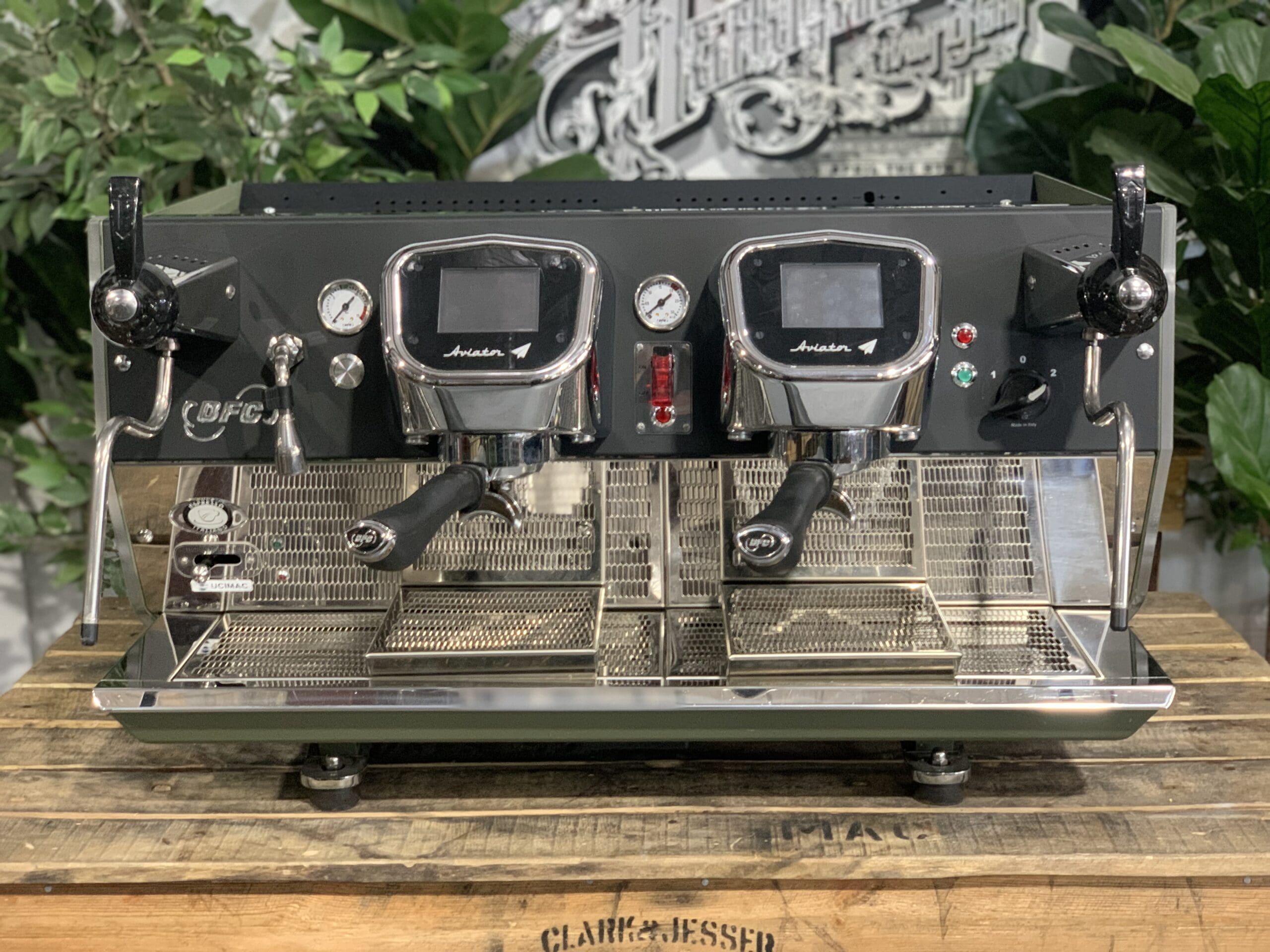 BFC Aviator Dark Green - 2 Group Commercial Espresso Machine - Black