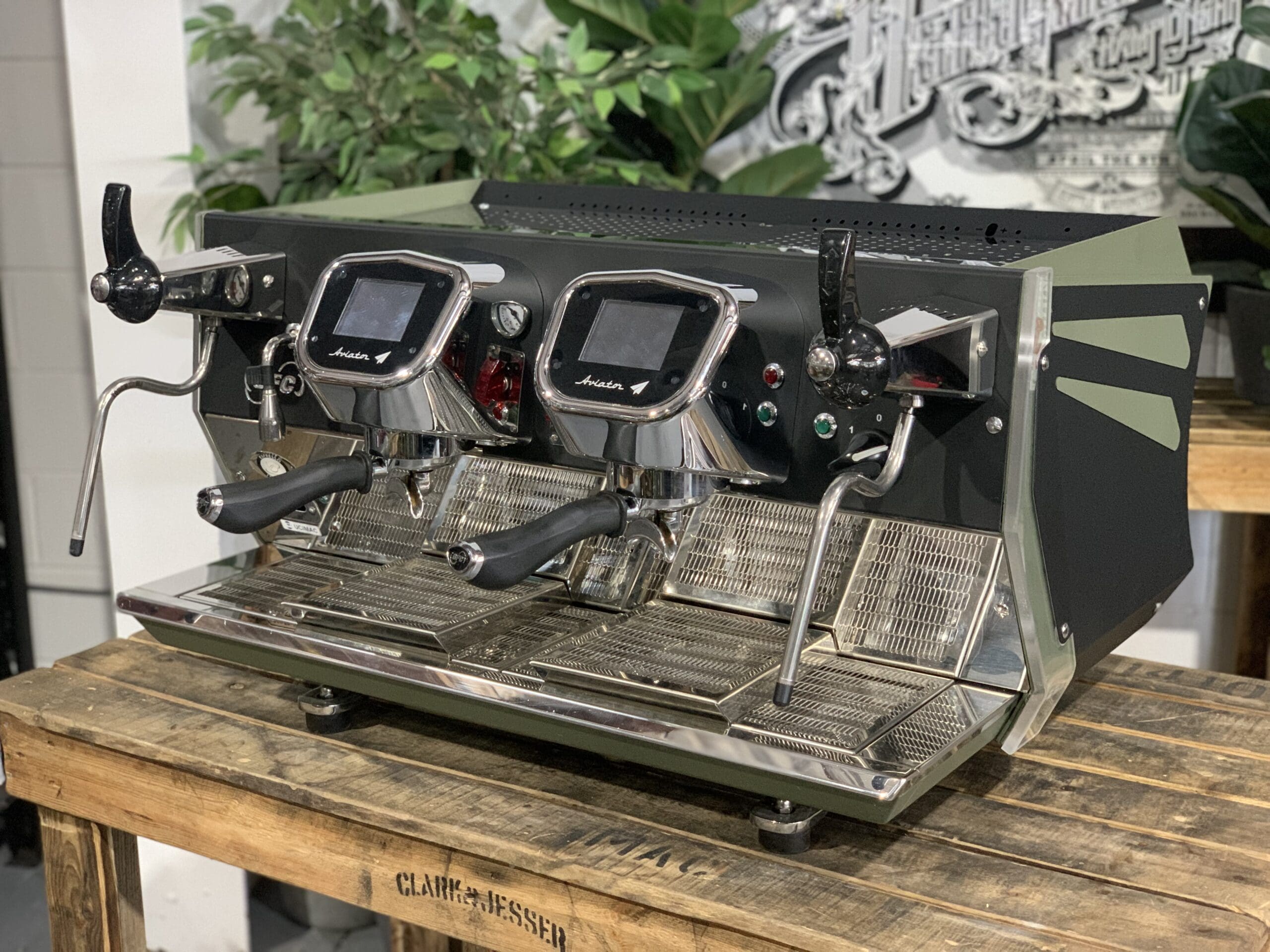 BFC Aviator Dark Green - 2 Group Commercial Espresso Machine - Black